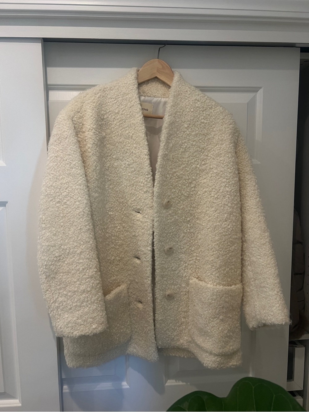 Women's Cream Teddy Coat